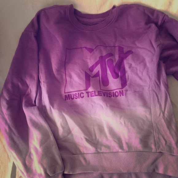 Tween Girls large size 11-13 MTV ombré sweater music television purple pull over - Picture 1 of 4